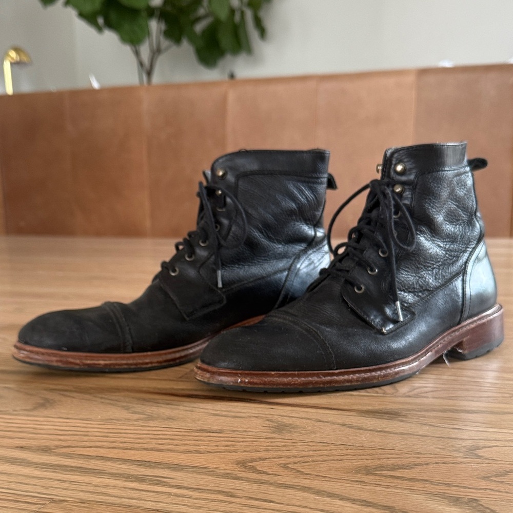 Trask Lowell Black Italian Leather Boots Size 11 Men’s